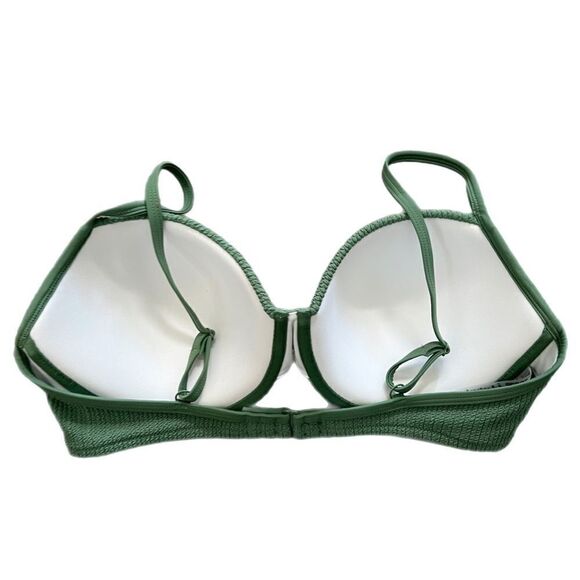 Victorias Secret Pink Swim Crinkle Push Up Padded Underwire Bikini Top XXL - Picture 2 of 8